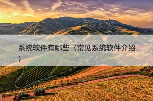 系统软件有哪些（常见系统软件介绍）-图1