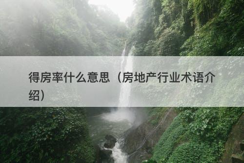 得房率什么意思（房地产行业术语介绍）