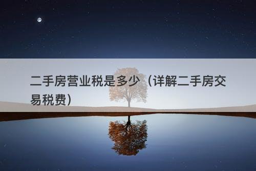 二手房营业税是多少（详解二手房交易税费）