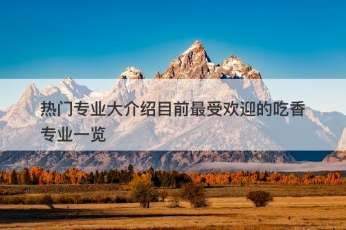 热门专业大介绍目前最受欢迎的吃香专业一览