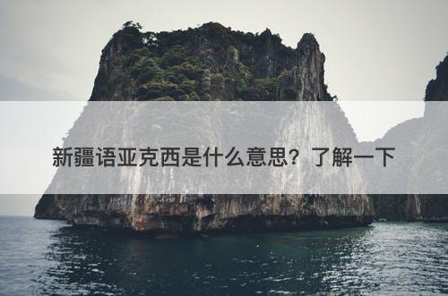 新疆语亚克西是什么意思？了解一下