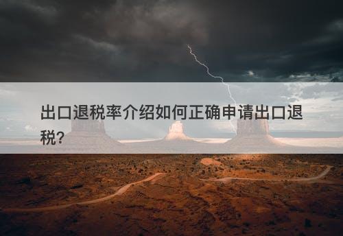 出口退税率介绍如何正确申请出口退税？
