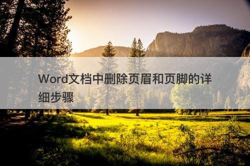 Word文档中删除页眉和页脚的详细步骤