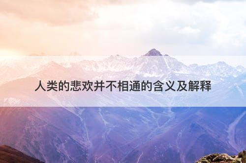 人类的悲欢并不相通的含义及解释