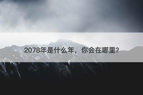 2078年是什么年，你会在哪里？