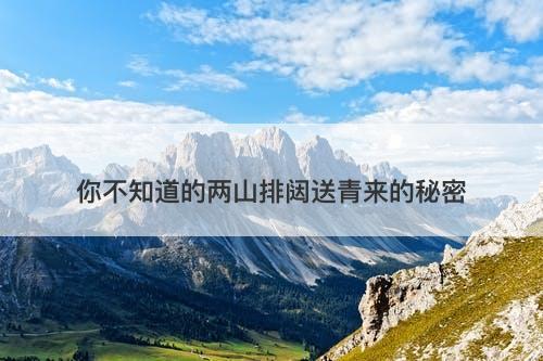 你不知道的两山排闼送青来的秘密