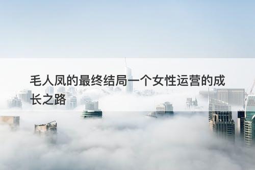 毛人凤的最终结局一个女性运营的成长之路