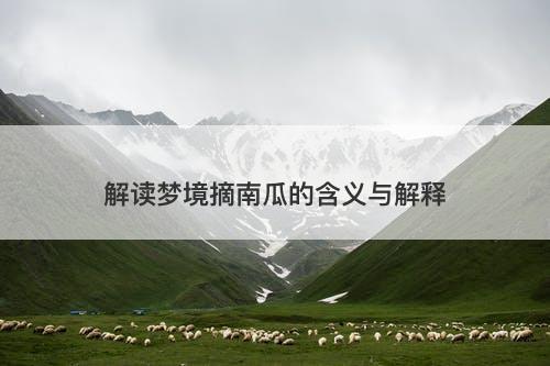 解读梦境摘南瓜的含义与解释