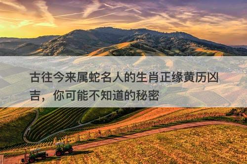 古往今来属蛇名人的生肖正缘黄历凶吉，你可能不知道的秘密