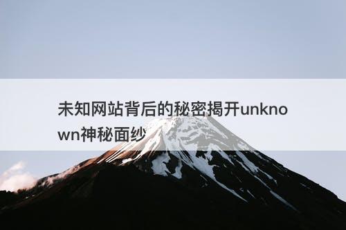 未知网站背后的秘密揭开unknown神秘面纱