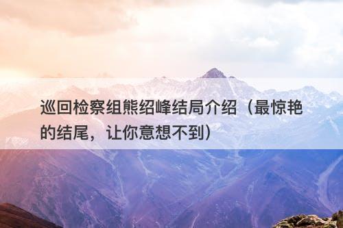 巡回检察组熊绍峰结局介绍（最惊艳的结尾，让你意想不到）