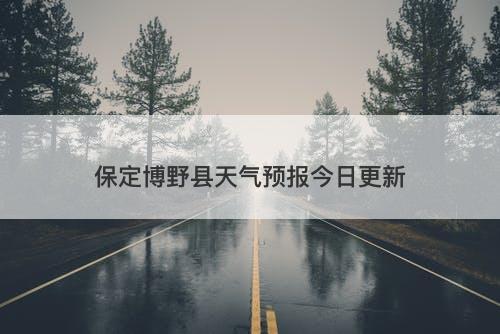 保定博野县天气预报今日更新