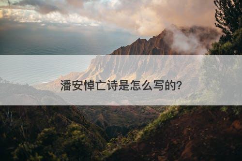 潘安悼亡诗是怎么写的？