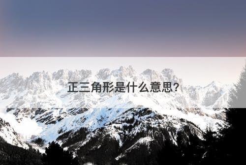 正三角形是什么意思？