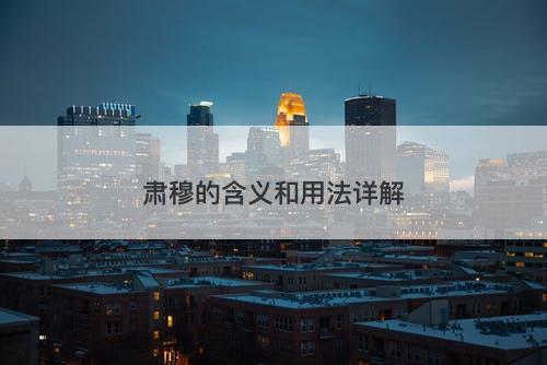 肃穆的含义和用法详解