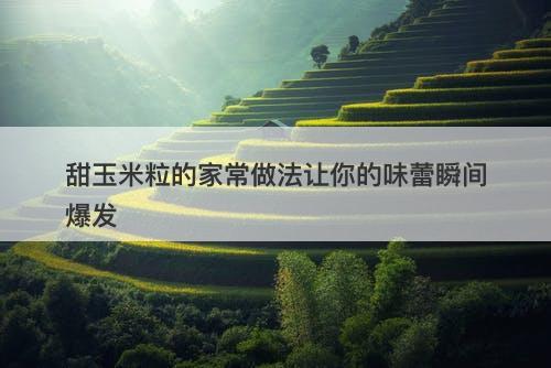 甜玉米粒的家常做法让你的味蕾瞬间爆发