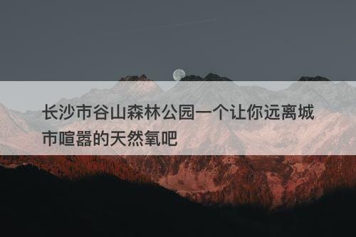 长沙市谷山森林公园一个让你远离城市喧嚣的天然氧吧