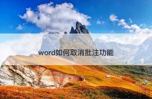 word如何取消批注功能
