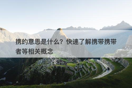 携的意思是什么？快速了解携带携带者等相关概念