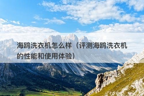海鸥洗衣机怎么样（评测海鸥洗衣机的性能和使用体验）
