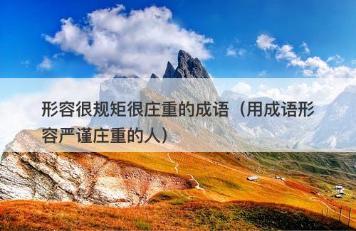 形容很规矩很庄重的成语（用成语形容严谨庄重的人）