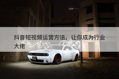 抖音短视频运营方法，让你成为行业大佬