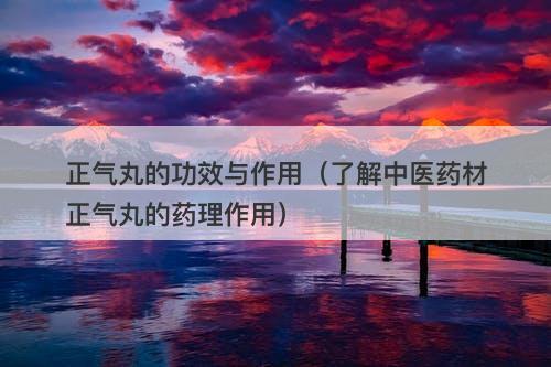 正气丸的功效与作用（了解中医药材正气丸的药理作用）