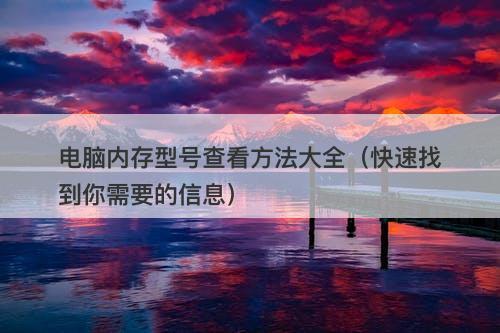 电脑内存型号查看方法大全（快速找到你需要的信息）