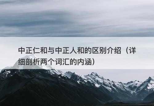 中正仁和与中正人和的区别介绍（详细剖析两个词汇的内涵）