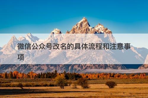 微信公众号改名的具体流程和注意事项