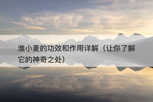 淮小麦的功效和作用详解（让你了解它的神奇之处）