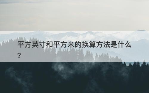 平方英寸和平方米的换算方法是什么？