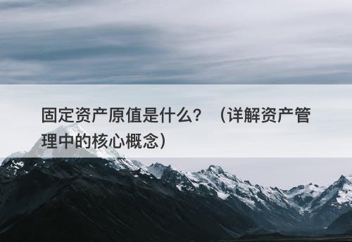 固定资产原值是什么？（详解资产管理中的核心概念）