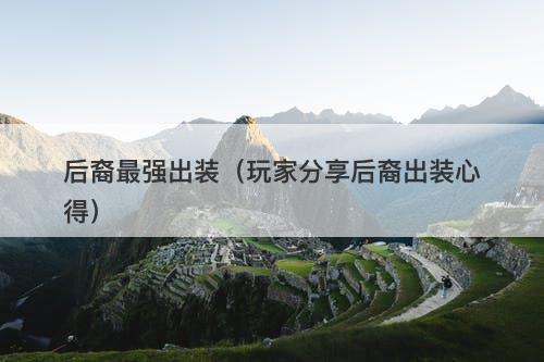 后裔最强出装（玩家分享后裔出装心得）