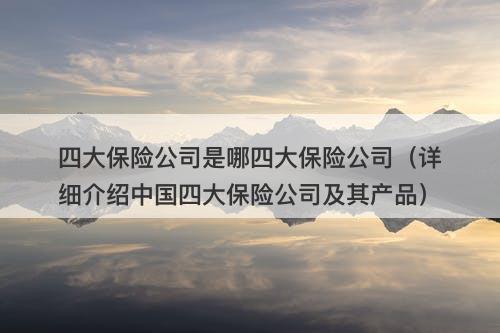 四大保险公司是哪四大保险公司（详细介绍中国四大保险公司及其产品）