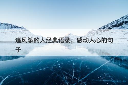 追风筝的人经典语录，感动人心的句子